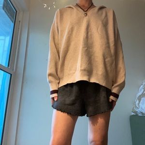 Anthropologie light pink sweater with hood